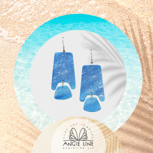 SUN & SEA - Angie Line Art Polymer Clay Earrings Handmade by Artist Vanessa Freire