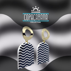 COPACABANA COLLECTION - Angie Line Art Polymer Clay Earrings Handpainted by Artist Vanessa Freire