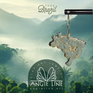 Sage Brazil Polymer Clay Earrings - Angie Line Clay Art by artist Vanessa Freire