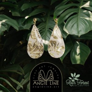 RAIN FOREST DROP EARRINGS -  from Angie Line Clay Art Jewelry by artist Vanessa Freire